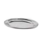 Kit Com 2 Bandeja Travessas Inox Oval Rasa 33,8cm Bar