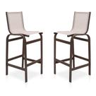 Kit Com 2 Banquetas Altas em Tela Sling Linha Leve - Marrom/Café Com Leite
