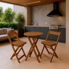 Kit com 2 Banquetas Bistrô Dobrável de Madeira Ismalu