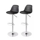 Kit Com 2 Banquetas Cadeira Alta Com Encosto Regulável Giratoria Preta Kit Com 2 Banquetas Cadeira Alta Com Encosto Regulável Giratoria Preta