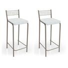 Kit com 2 Banquetas Estofadas Gênova Cor Nickel 2B705NK Kappesberg Crome
