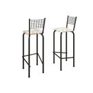 Kit com 2 Banquetas Tubular Iza 96x36x41 Cm