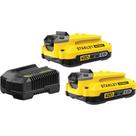 Kit com 2 Baterias de Íons de Lítio (20 V MAX - 2 Ah), 1 Carregador e Bolsa, Scb222ck-br Stanley OstenVonder
