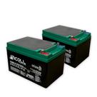 kit Com 2 Baterias Nicoll 12V 16AH Ciclo Profundo Bicicleta eletrica Scooter Bikelete