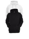 Kit Com 2 Blusa Moletom Canguru Com Capuz Unissex Black White