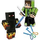 Kit com 2 Bonecos Articulado jogo mine Cadres e Athos Craft
