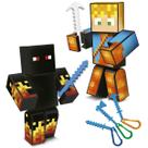Kit com 2 Bonecos Articulado jogo mine Lopers e Athos Craft