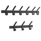 Kit com 2 Cabideiros Suporte de Parede Organizador 3 e 6 Ganchos Brasforma Preto Robusto para Roupas Bonés Casaco Blusas Chaves