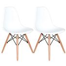 Kit com 2 Cadeira Charles Eames Eiffel Branca - Base Madeira Kit com 2 Cadeira Charles Eames Eiffel Branca - Base Madeira