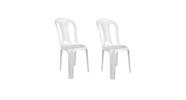 Kit Com 2 Cadeira Plástico Bistro Bela Vista Branca - Mor