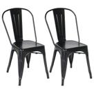 Kit com 2 Cadeira Tolix Iron Aço Carbono Industrial - PRETO BRILHANTE