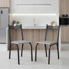 Kit com 2 Cadeiras De Jantar Aço Preto Manteiga Ana Repleta