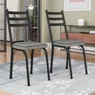 Kit Com 2 Cadeiras de Jantar Aço Tubular 141 SF Preto/Platina - Combo Stock