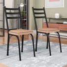 Kit Com 2 Cadeiras de Jantar Aço Tubular 141 SF Preto/Rattan - Combo Stock