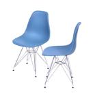 Kit com 2 Cadeiras Eames Policarbonato na Cor Azul Petroleo - 64531