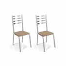 Kit com 2 Cadeiras Estofadas Alemanha Cromada 2C086CR Kappesberg Crome