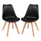 Kit Com 2 Cadeiras Leda Preta - Charles Eames Com Almofada