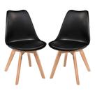 Kit Com 2 Cadeiras Leda Preta - Charles Eames Com Almofada Kit Com 2 Cadeiras Leda Preta - Charles Eames Com Almofada
