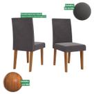 Kit com 2 Cadeiras Madrid Pés em MDF Cinza - Casa Giulia Kit com 2 Cadeiras Madrid Pés em MDF Cinza - Casa Giulia