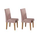 Kit com 2 Cadeiras para Sala de Jantar MDP/MDF Wallace Rosa/Veludo