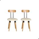 Kit com 2 Cadeiras Pré Montadas Pés Palito Retrô Madeira - Off White Maderevest