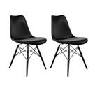 Kit com 2 cadeiras Saarinen DSW Injetada Preta Design Escandinavo para Sala de Jantar e Escritórios