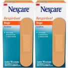 Kit com 2 Caixas de Curativo Bege Tradicional Respiravel Nexcare 3M Kit com 2 Caixas de Curativo Bege Tradicional Respiravel Nexcare 3M