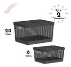 Kit Com 2 Caixas Organizadoras Ou Grid 8 L E 20 L Com Tampa