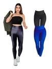kit Com 2 Calça Legging 3D Academia Fitness Feminina kit Com 2 Calça Legging 3D Academia Fitness Feminina