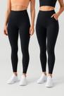Kit Com 2 Calças Leggings D Bell Outlet Fashion Com Forro Especial Preta