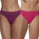 kit com 2 calcinha Zee Rucci Biquini com renda Sem Costura cor:Bordô-Rosatamanho:G
