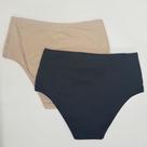 Kit com 2 calcinhas altas clássicas cotton delcotton 50910 chocolate/preto