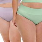 Kit com 2 Calcinhas Biquíni Com Renda Sem Costura Plus Size Lilás Matte e Mousse de Limão