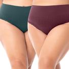 Kit com 2 Calcinhas Biquíni Com Renda Sem Costura Plus Size Midnight e Bordeaux