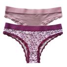 Kit com 2 Calcinhas com Renda Estampada/Lisa 6386 Basic +
