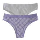 Kit com 2 Calcinhas Estampada/Lisa 6384 Basic +