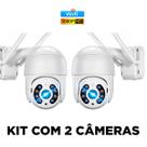 Kit com 2 Câmeras De Segurança Wi-fi Smart Câmeras Abq-a8 Com Resolução De 2mp Visão Nocturna Incluída Branca Kit com 2 Câmeras De Segurança Wi-fi Smart Câmeras Abq-a8 Com Resolução De 2mp Visão Nocturna Incluída Branca