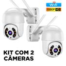 Kit com 2 Câmeras IP externa 100% à prova d'água com Wi-Fi resolução Full HD 1080p e suporte para ICSEE