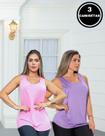 Kit com 2 Camisetas Feminina em Dry Fit Cavada para Academia