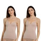 Kit Com 2 Camisetes Feminina Sem Costura Com Bojo e Alça Ajustável Trifil - KTC03321 Kit Com 2 Camisetes Feminina Sem Costura Com Bojo e Alça Ajustável Trifil - KTC03321