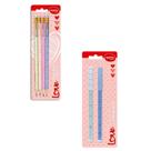 Kit com 2 canetas blister e 4 lapis hb 2 love grid -molin