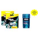 Kit com 2 cargas Gillette Mach3 Leve 8 pague 6 Grátis Desodorante Gillette Clinical 45g