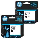 Kit com 2 cartuchos hp 667 preto 2ml - 3ym79ab