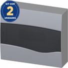 Kit com 2 Centro Distribuição Pvc Sobrepor Fume 12 Din Brum