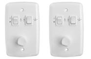 Kit Com 2 Chaves Bivolt C/ 1 Lâmpada / Ventilador e Exaustor com Controle de Velocidade Rotativo 400w Branco