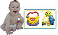 Kit com 2 Chocalhos Diferentes Coloridos e Divertidos Moppet Toys