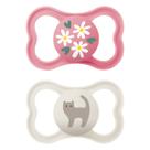 Kit com 2 Chupetas MAM Air 16+m Rosa + Estojo