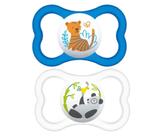 Kit Com 2 Chupetas Mam Air 6+m Azul + Estojo CH50321