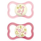 Kit Com 2 Chupetas Mam Supreme Night com Estojo 16m Rosa