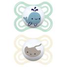 Kit com 2 Chupetas Perfect MAM 0-6m Azul + Estojo
